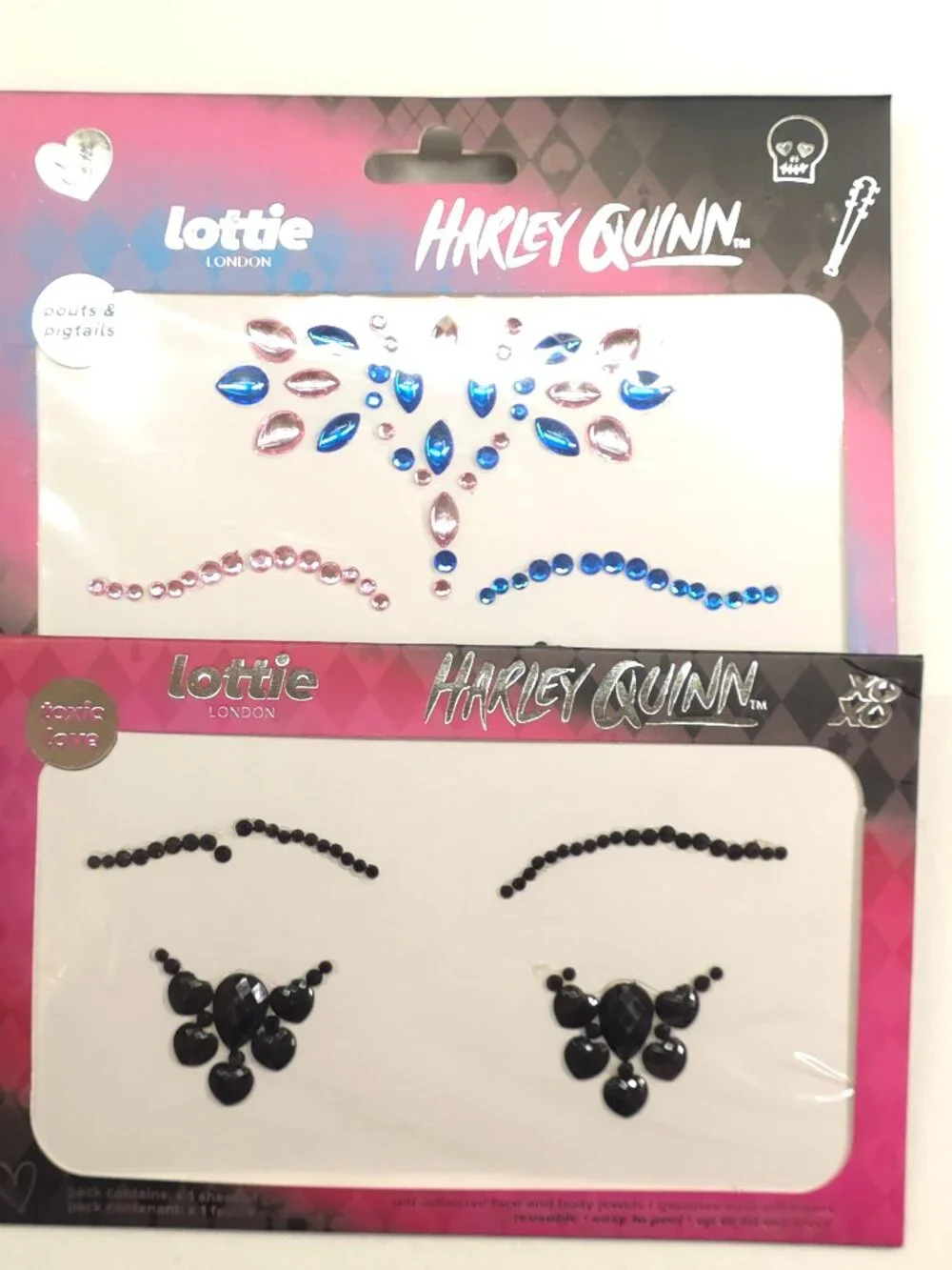 Lottie London x Harley Quinn Face & Body Gems Duo - Pouts Pigtails & Toxic Love
